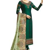 Green resham embroidery silk salwar