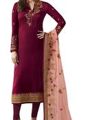 Magenta resham embroidery georgette salwar