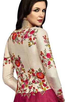 Pink Resham Embroidery Silk Salwar 2