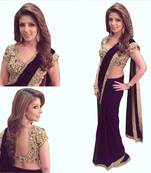 Purple Georgette Embroidery saree With Blouse