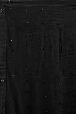 Black embroidered chiffon saree with blouse 5