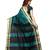 Teal printed cotton poly saree with blouse