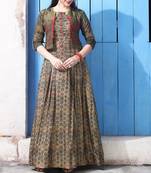 Multi colour Digital printed Long dress with jacket