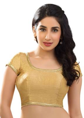 Gold banglore silk unstiched blouse 1