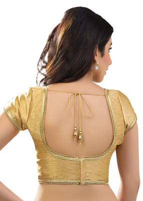 Gold banglore silk unstiched blouse 2