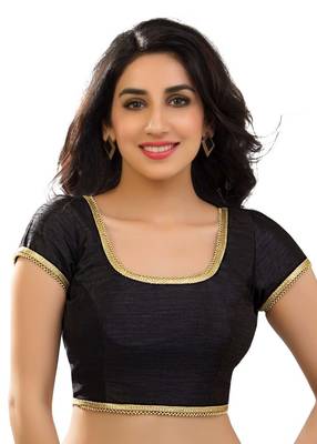 Black banglore silk unstiched blouse 1