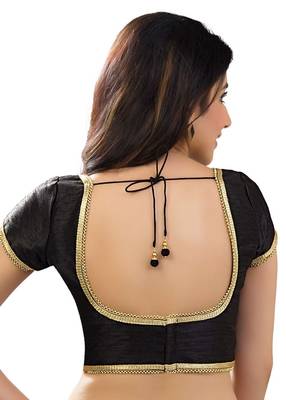 Black banglore silk unstiched blouse 2