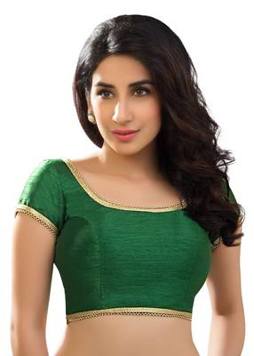 Green banglore silk unstiched blouse 1