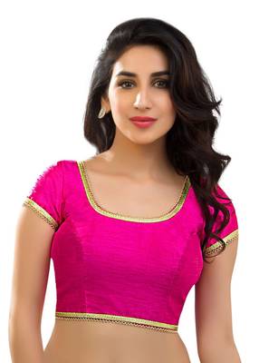 Pink banglore silk unstiched blouse 1