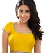 Yellow banglore silk unstiched blouse