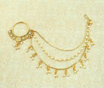 White american diamonds nose ring 1