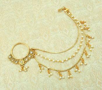 White american diamonds nose ring 2