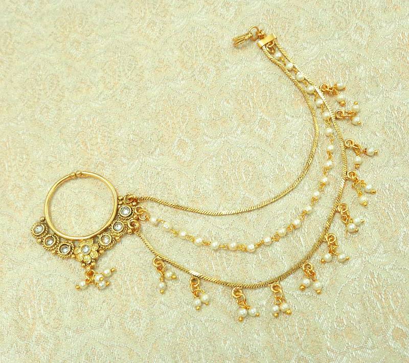White american diamonds nose ring