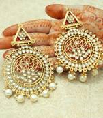 Maroon kundan earrings