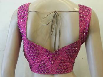 Fuschia pink handwork blouse 1