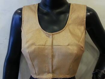 Stunning golden net and silk blouse 1