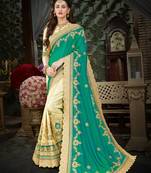 Manohari Green Embroidered Art Silk Saree with Blouse 