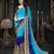 Manohari Blue Embroidered Georgette Saree with Blouse 