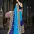 Manohari Blue Embroidered Georgette Saree with Blouse 