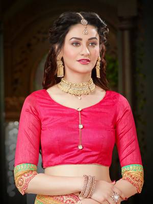 Orange Chiffon Saree With Blouse  5