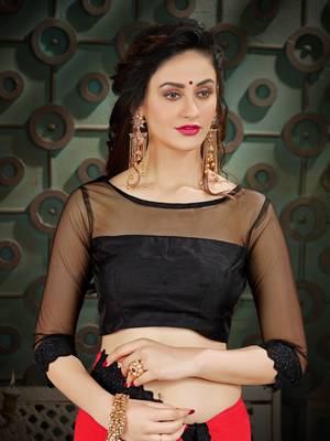 Manohari Magenta Embroidered Georgette Saree with Blouse  5