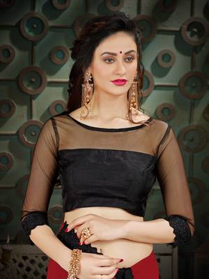 Manohari Red Embroidered Georgette Saree with Blouse  5