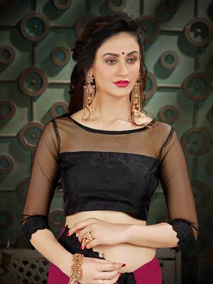 Manohari Pink Embroidered Georgette Saree with Blouse  5