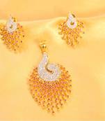 Fine Diamond Look Pendant Set 