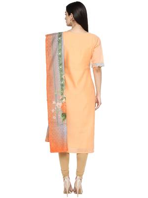 Peach printed chanderi kurti 3
