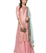 Pink printed polyester kurti