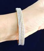 American Diamond Gold Plated Cubic Zirconia Bangle Bracelet Set Of 4