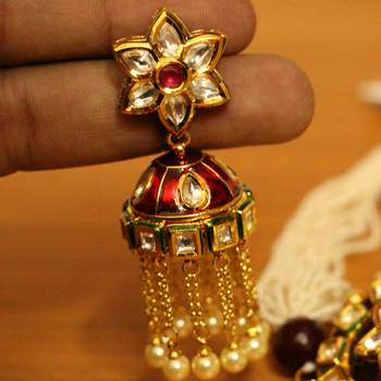 Royal Kundan Meenakari Jadau Choker Necklace Set 4