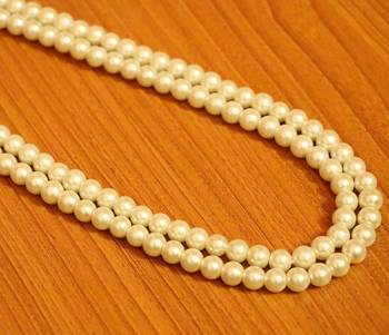 2 Line Pearl Long Necklace Set 3
