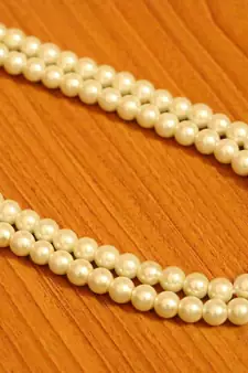 2 Line Pearl Long Necklace Set