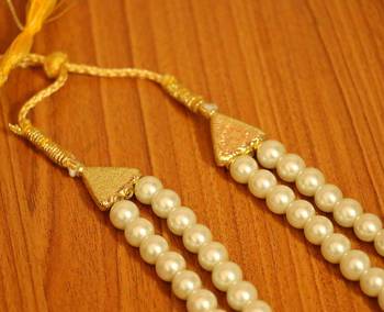 2 Line Pearl Long Necklace Set 4