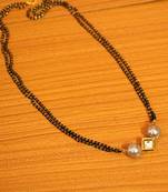 Grey Pearl & Kundan Gold Plated Mangalsutra