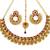 Rani pink partywear delicate necklace set with maang tikka