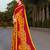 Sutram Designer Yellow Printed Georgette saree with Blouse 