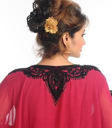 Pink Georgette Kaftan With Zari Work