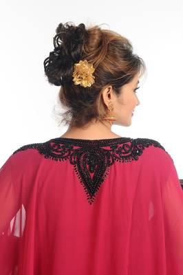 Pink Georgette Kaftan With Zari Work 2