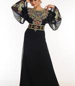 Black Georgette Kaftan With Zari Work