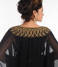 Black Georgette Kaftan With Zari Work