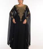 Black Georgette Kaftan With Zari Work