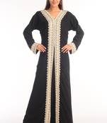 Black Georgette Kaftan With Zari Work