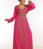 Pink Georgette Zari Work Kaftan