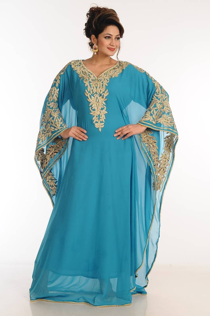 Phirozy Georgette Kaftan With Zari Work