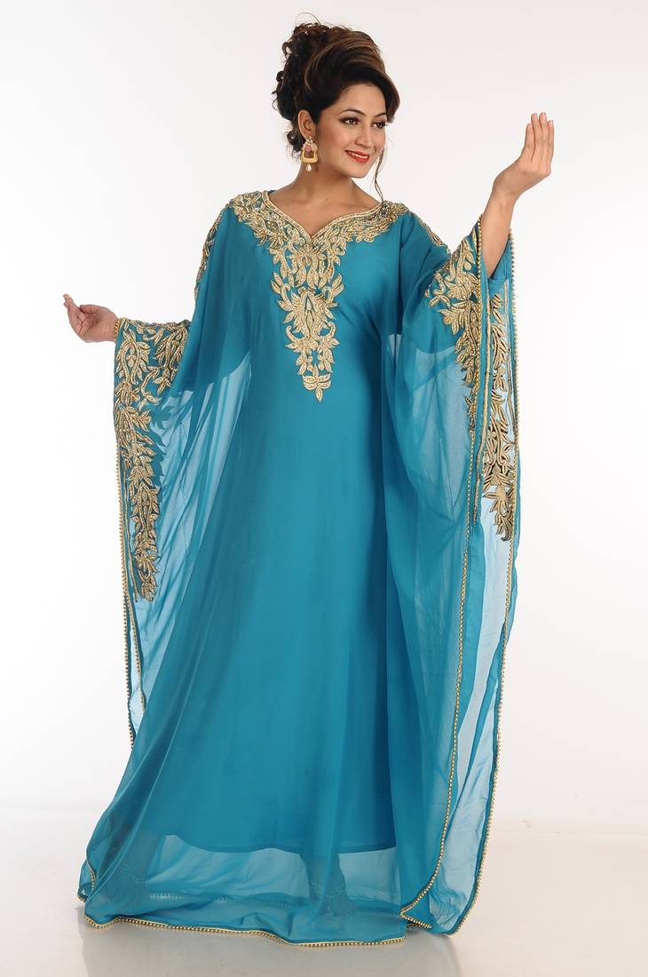Phirozy Georgette Kaftan With Zari Work