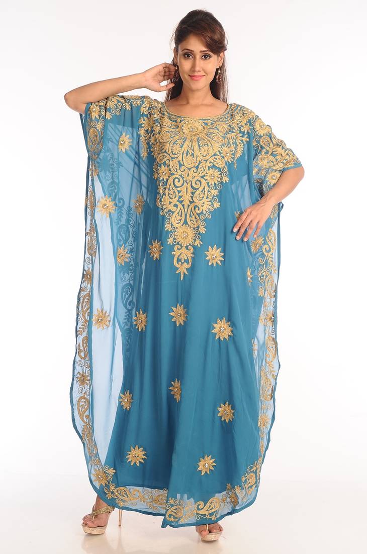 Phirozy Georgette Kaftan With Zari Work