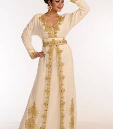 Cream Georgette Kaftan With Zari Work