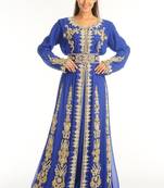 Royal Blue Georgette Kaftan With Zari Work